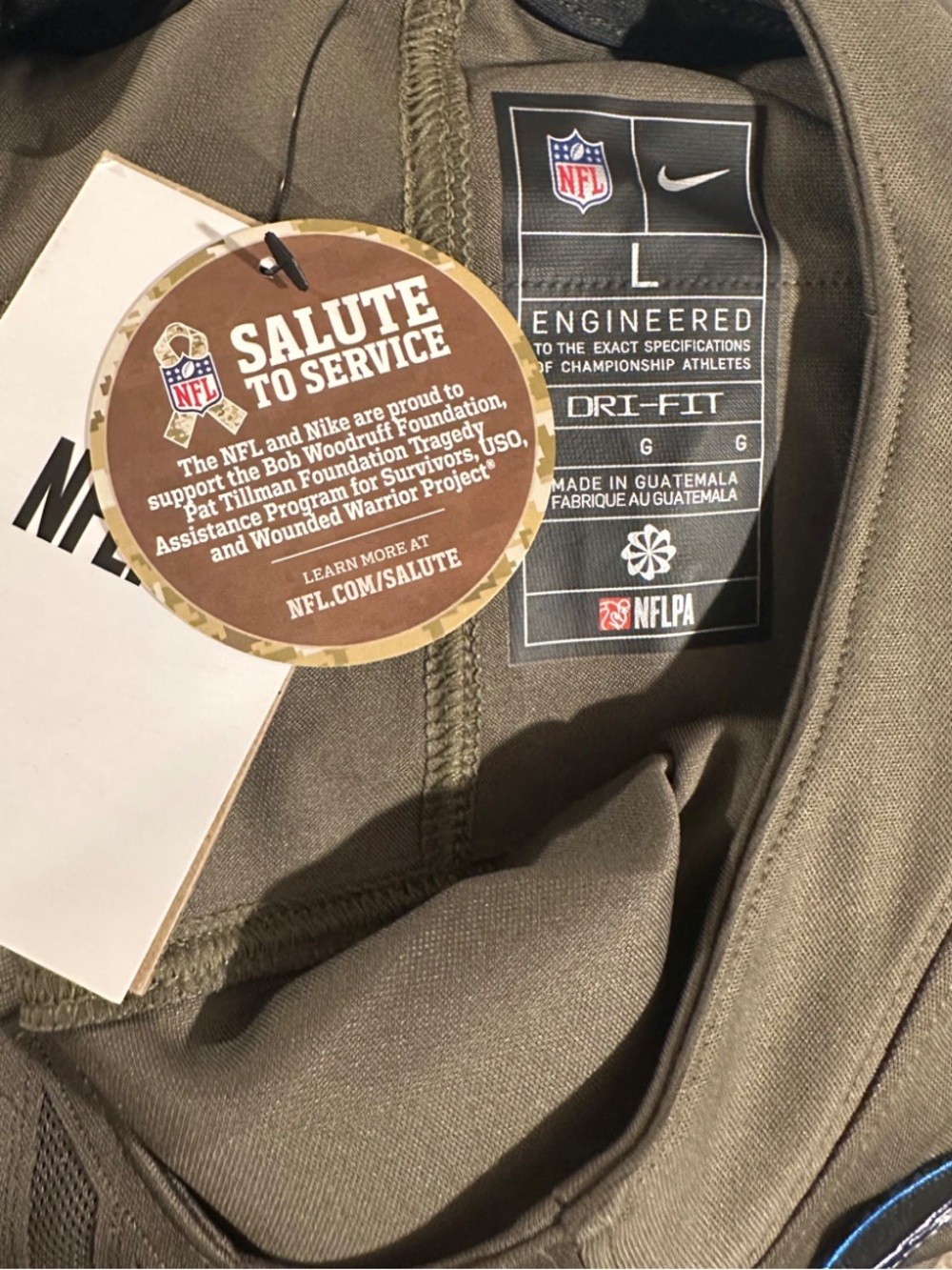 Nike Dri-FIT NFL Detroit Lions Goff 16 Salute to Service Football Jersey Size L - Picture 3 of 7